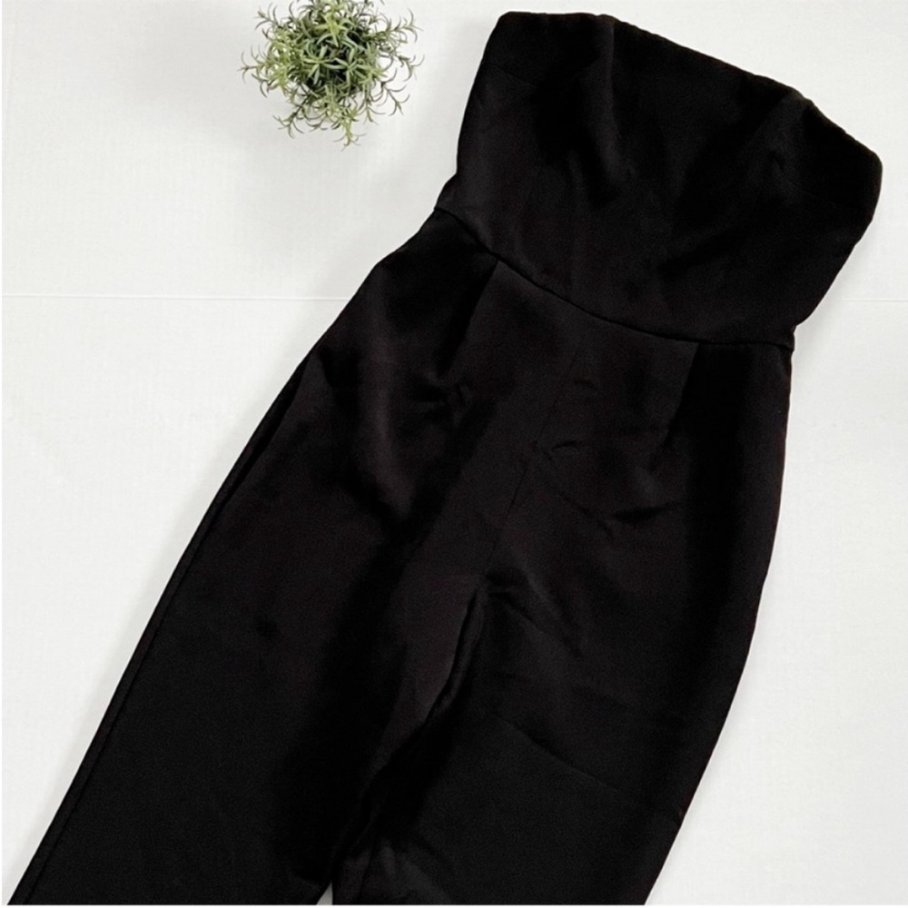 Express Strapless Sleek Jumpsuit in Black - Picture 3 of 6